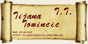 Tijana Tominčić vizit kartica